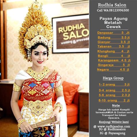 Harga Payas Metatah Profesional Salon Wedding Di Bali