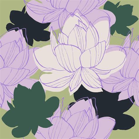 Premium Vector Lily Seamless Pattern