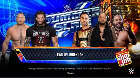 Roman Reigns Brock Lesnar Vs The New Bloodline 2 On 3 Handicap