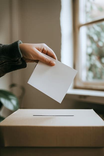 Premium Photo Close Up Of Hand Putting Ballot In Ballot Box