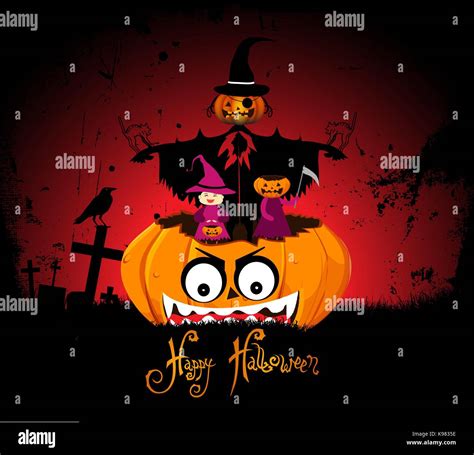 Halloween Night Background With Pumpkin Stock Vector Image Art Alamy