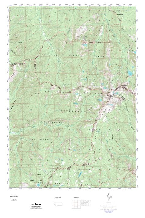 MyTopo Kelly Lake Montana USGS Quad Topo Map