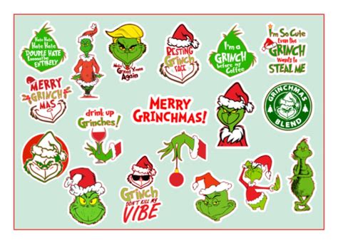 How The Grinch Stole Christmas Sticker Pack Grinch Ts Grinch Christmas Stickers Waterproof