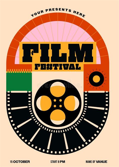 Movie And Film Festival Poster Template Design Background Vintage Retro