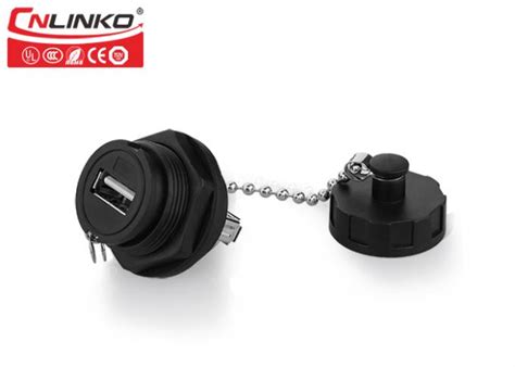 Cnlinko Yu Serial Waterproof Circular Connectors Usb20 Black Signal Type Long Lifespan