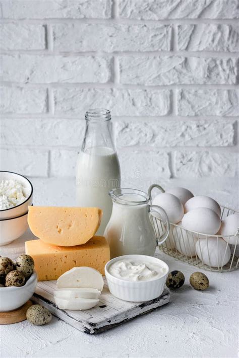 Assorted Dairy Products. Farm Products Stock Image - Image of cream, kefir: 185671899