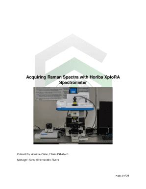 Fillable Online Acquiring Raman Spectra With Horiba Xplora Spectrometer