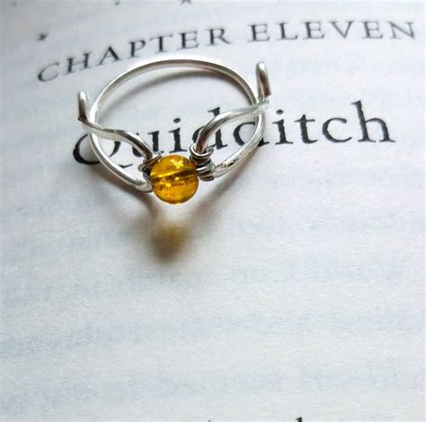 Golden Snitch Inspired Citrine Ring Promise Ring Engagement Ring