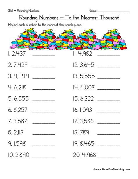 Rounding To The Nearest Hundred Thousand Worksheets