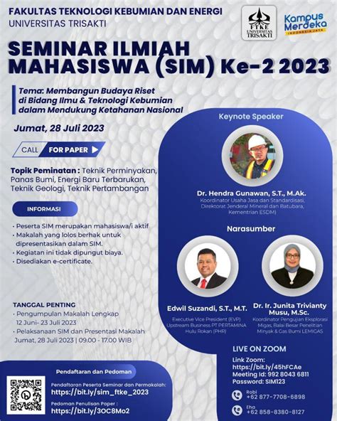 Seminar Ilmiah Mahasiswa SIM Ke 2 2023 Prodi Teknik Geologi