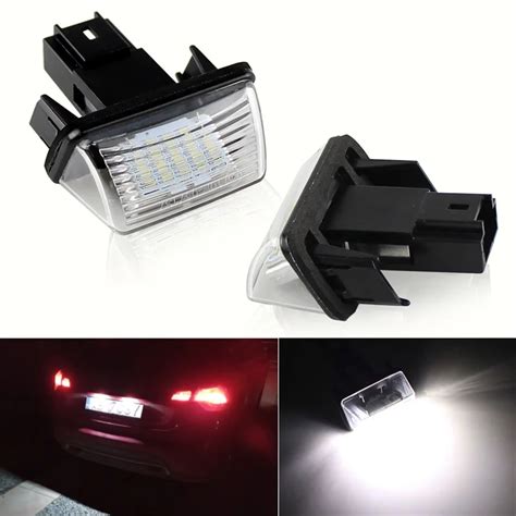 2pc LED luz de placa de matrícula para Citroen C3 C4 C5 Berlingo Saxo