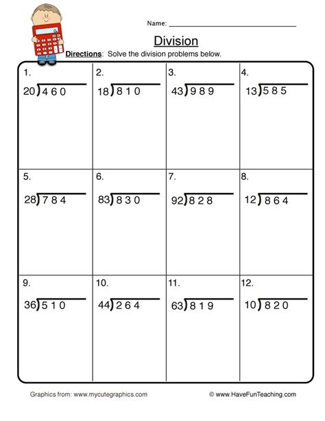 Division Two Digit By Two Digit Worksheets