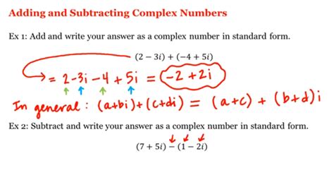 Math 1a 1b Pre Calculus Adding And Subtracting Complex Numbers Uc