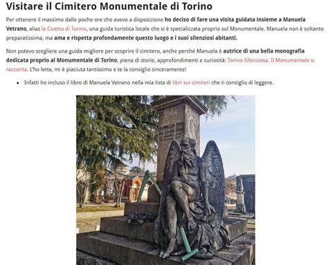 Viaggi Verde Acido Cimitero Monumentale Di Torino Alla Scoperta Di