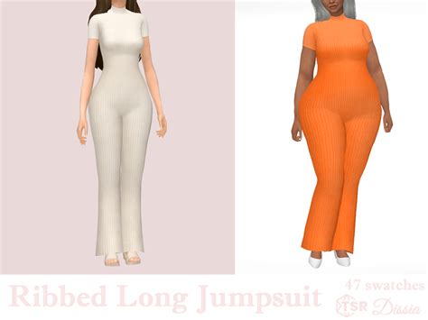 Dissia Ribbed Long Jumpsuit 47 Swatches Base Game