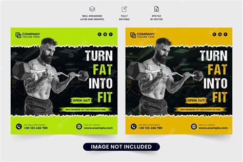 Premium Vector Fitness Gym Social Media Post Vector With Photo