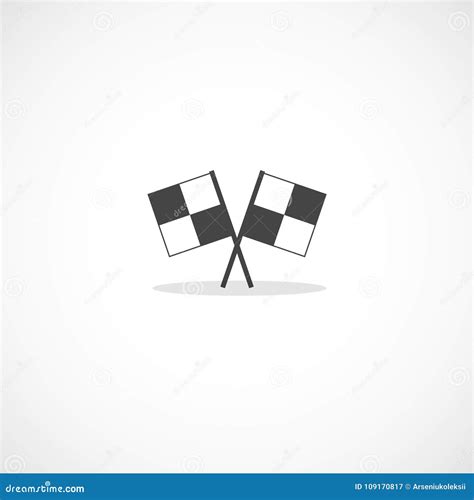 Crossed Checkered Flags Stock Vector Illustration Of Finish 109170817