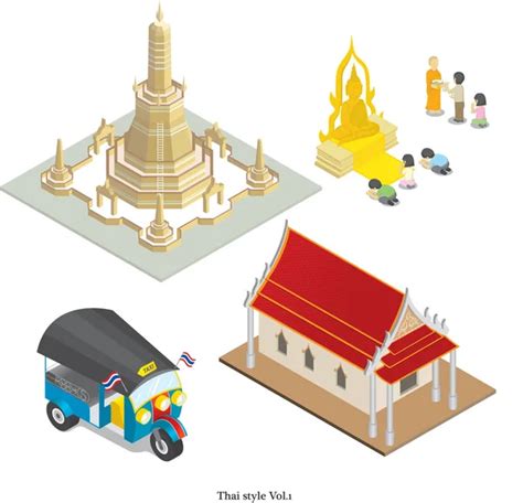 Thai Temple Vector Images Depositphotos