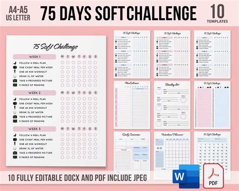 Printable Soft Challenge Soft Printable Soft Easier Etsy Uk