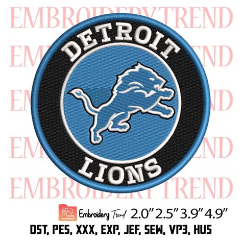 Detroit Lions Embroidery Design Nfl Logo Football Embroidery