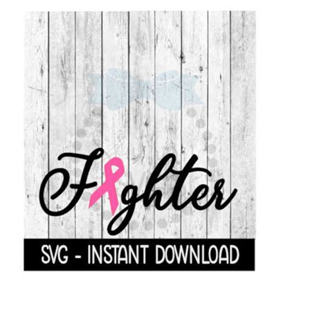 Fighter Cancer Ribbon SVG, Breast Cancer Ribbon SVG, Wine Gl - Inspire Uplift