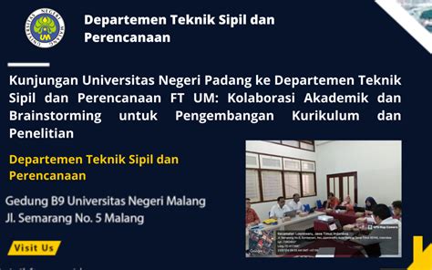 Kunjungan Universitas Negeri Padang Ke Departemen Teknik Sipil Dan