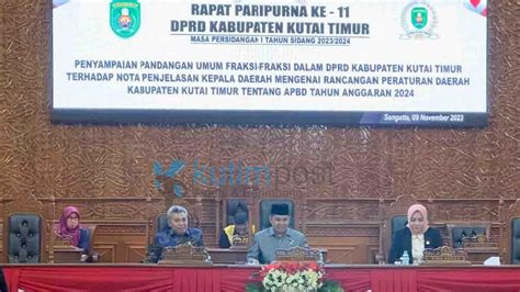 DPRD Kutim Gelar Paripurna Ke XII Tentang Tanggapan Kepala Daerah