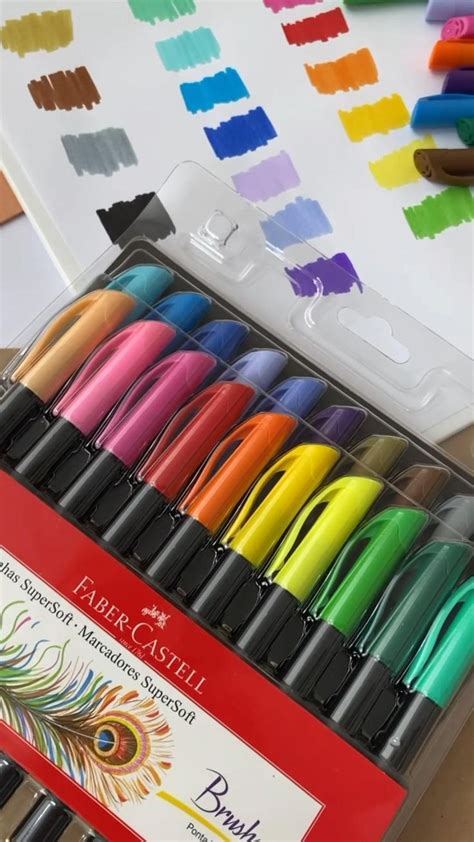 BRUSH PEN FABER CASTELL 20 CORES CANETA SUPERSOFT Coisas De Papelaria