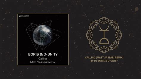 Dj Boris And D Unity Calling Matt Sassari Remix Youtube