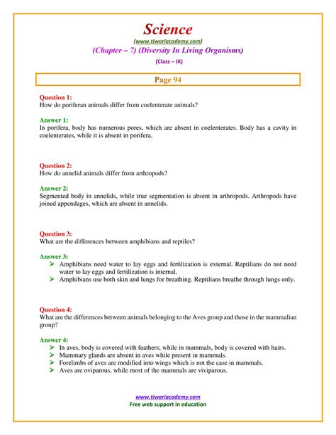 NCERT Solutions For Class 9 Science Chapter 7 Diversity In Living