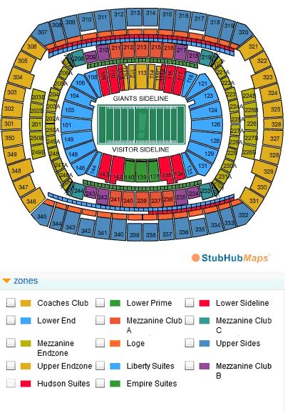 MetLife Stadium Seating Chart Pictures Directions And History New