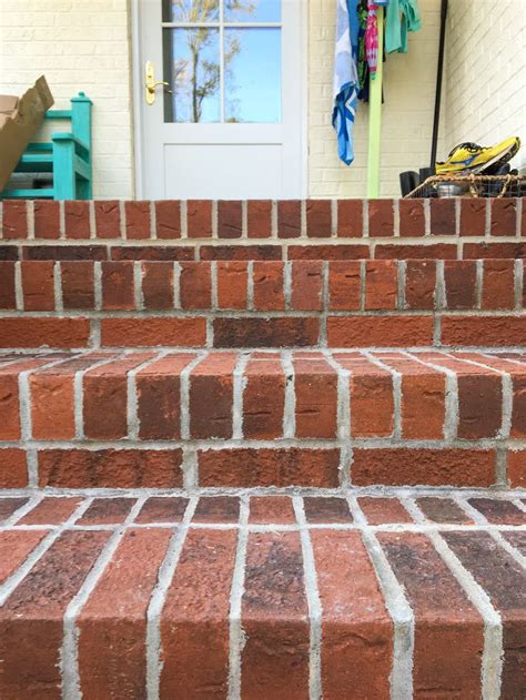 Red Brick Stairs And Accents With An Off White House A Great Exterior