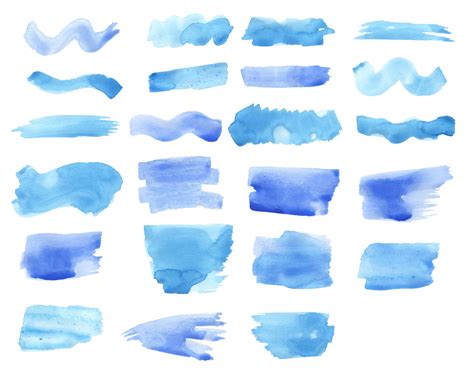 23 Blue Watercolor Brush Stroke Png Transparent Vol 2