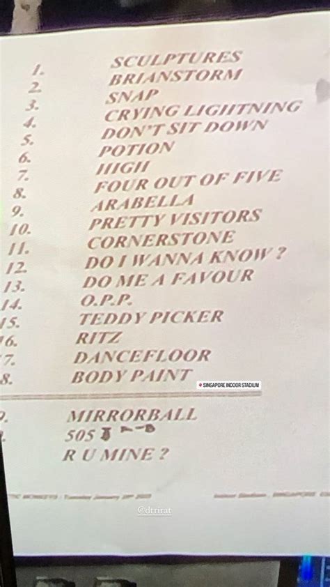 Mons Sunshine On Twitter Rt Bodypalnt This Tired Ass Setlist