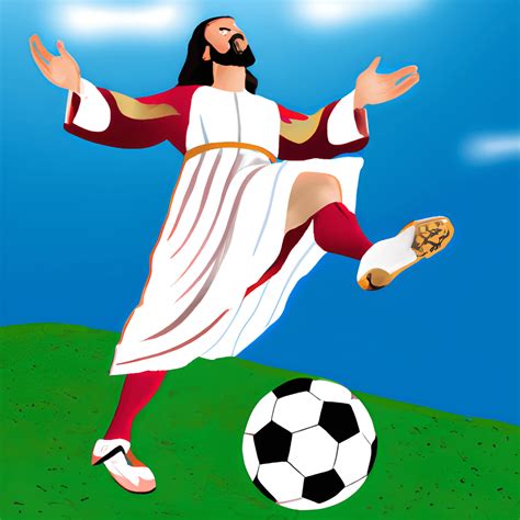 Jesus Playing Football · Creative Fabrica