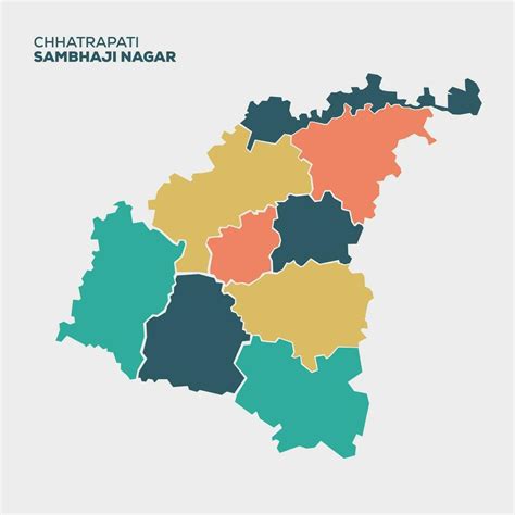 Chhatrapati Sambhaji Nagar District Map Vector Icon All Tahasil Places