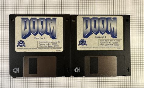 Vintage 1994 Doom Original PC Game 3 5 In Floppy Disk Working