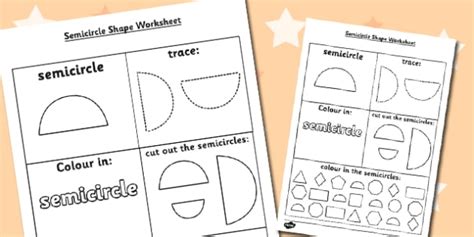 Semicircle Shape Worksheet (Teacher-Made)