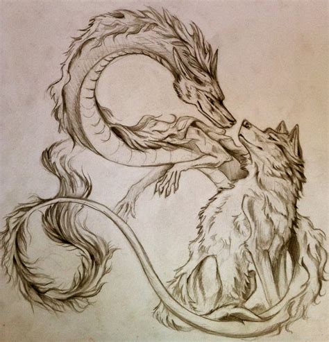 Dragon And Wolf by Liger-Izunami on DeviantArt