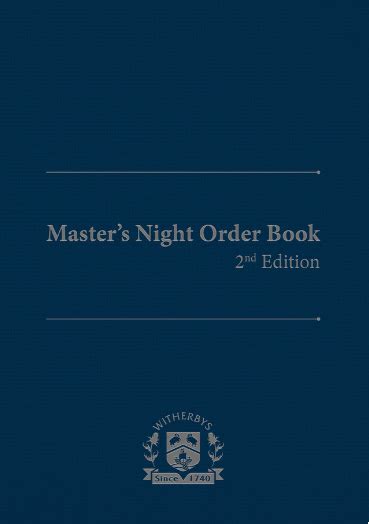 Buy A Masters Night Order Book 2nd Ed Online In Australia From