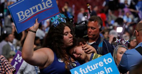 Angry Bernie Sanders Supporters Stage Walkout At Democratic Convention