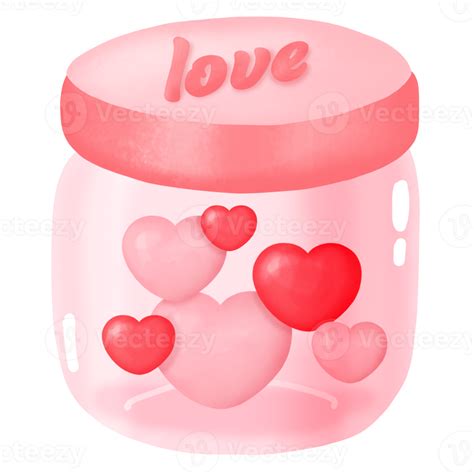 Watercolor Bottle Heart Happy Valentines Day Clipart 11026641 Png