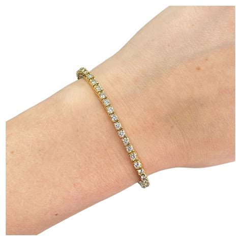 14k Yellow Gold Diamond Tennis Bracelet Weighing 2 45ctw For Sale At