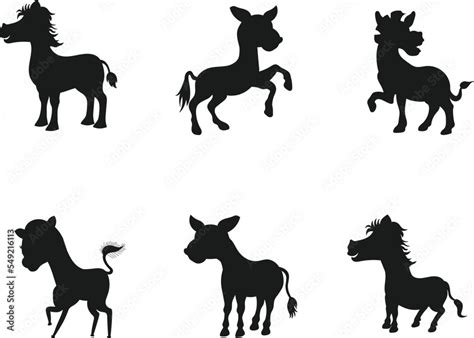 Zebra collection for kids isolated vector Silhouette Stock Vector ...