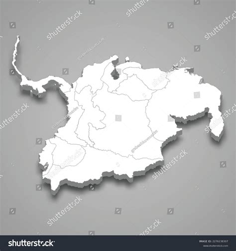 3d Isometric Map Gran Colombia Isolated Stock Vector (Royalty Free ...