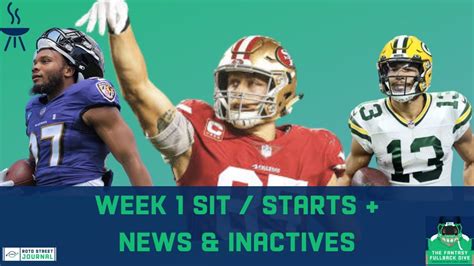 The Fantasy Tailgate Nfl Week 1 Fantasy Football Sit Starts George Kittle Chris Godwin