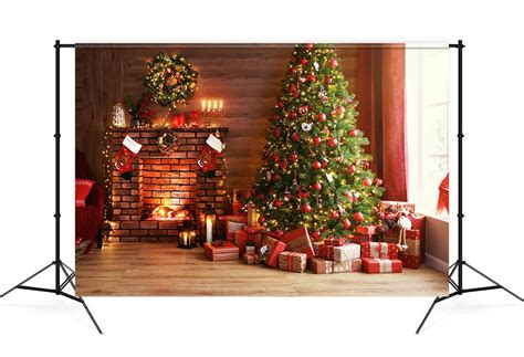 Christmas Glowing Tree Fireplace Ts Backdrop Uk M9 81 Dbackdropcouk