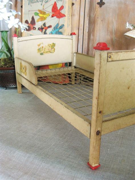 Antique Metal Doll Bed Vintage Child