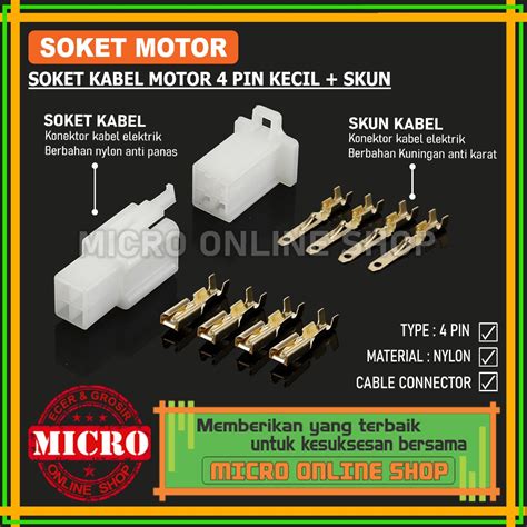 Jual Paket Pasang Socket Motor Pin Kecil Skun Soket Kabel Motor