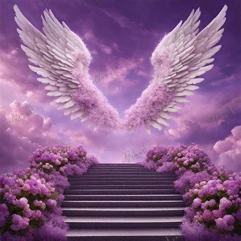 Purple Stairs Heaven In Loving Memory PNG Memorial Background